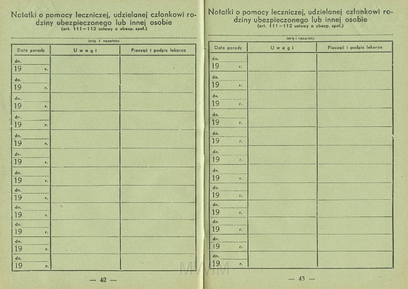 KKE 5431-24.jpg - Dok. Legitymacja ubezpieczeniowa. Legitymacja wydana przez Ubezpieczenia Społeczne w Wilnie dla Michała Katkowskiego (ur. w Taboryszkach), Wilno, 4 IV 1936 r.